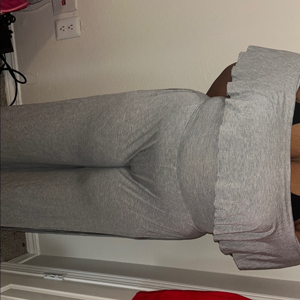 Gray Off-Shoulder Jumpsuit